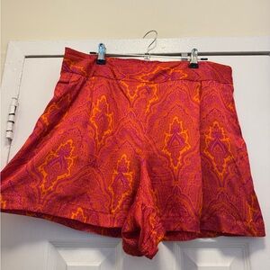 Bold Patterned Orange and Pink Women's Shorts